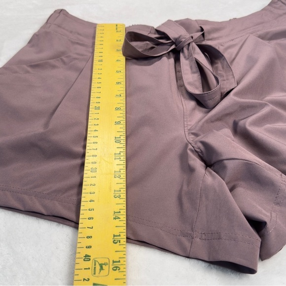 Apana Womens Medium Pleated Shorts Athleisure Pockets bow Mauve Purple - Picture 9 of 11